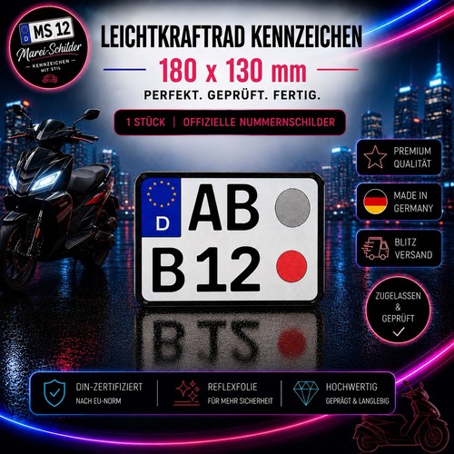 Kennzeichen schwarz 180 - 1,