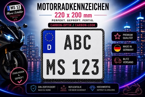 Motorrad kennzeichen carbon - 1,