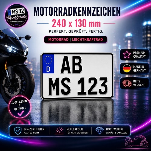 Kennzeichen 240 130 - 240, mm