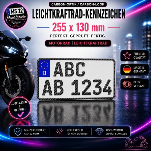 Carbon kennzeichen 255 x - 1,